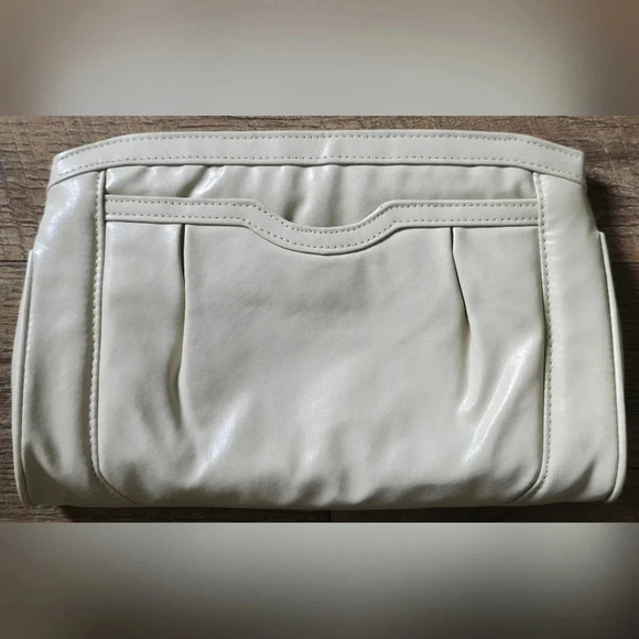 Vintage 1980s Beige Wristlet Clutch Handbag • Excellent Condition! - Picture 2 of 6